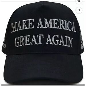 Dark MAGA Trump USA Flag Never Surrender Baseball Cap Hat GRAY TEXT US Shipping